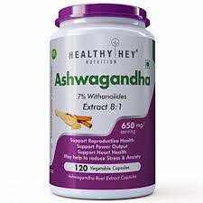 HealthyHey Ashwagandha 650mg Vegetable Capsules