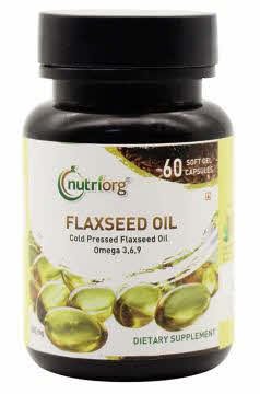 Nutriorg Organic Flaxseed Oil 500mg Vegetable Soft Gel Capsule