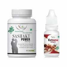 Zenonz Combo Pack of Sashakt Power 500mg, 60 Capsules & Extreme Delight 15ml